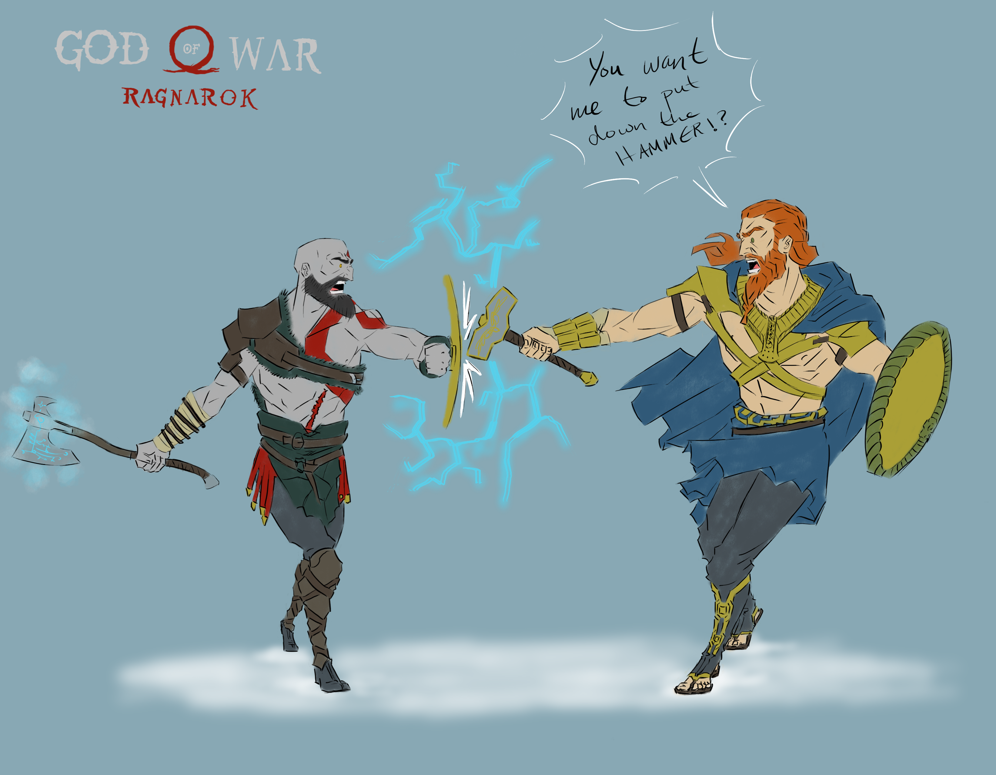 Deion  SeeReax on X: Kratos VS Thor In God of War Ragnarok    / X