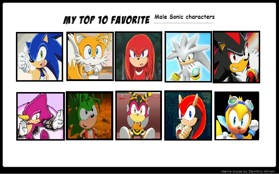 Top 10 Sonic Characters by Foxboy614 on DeviantArt