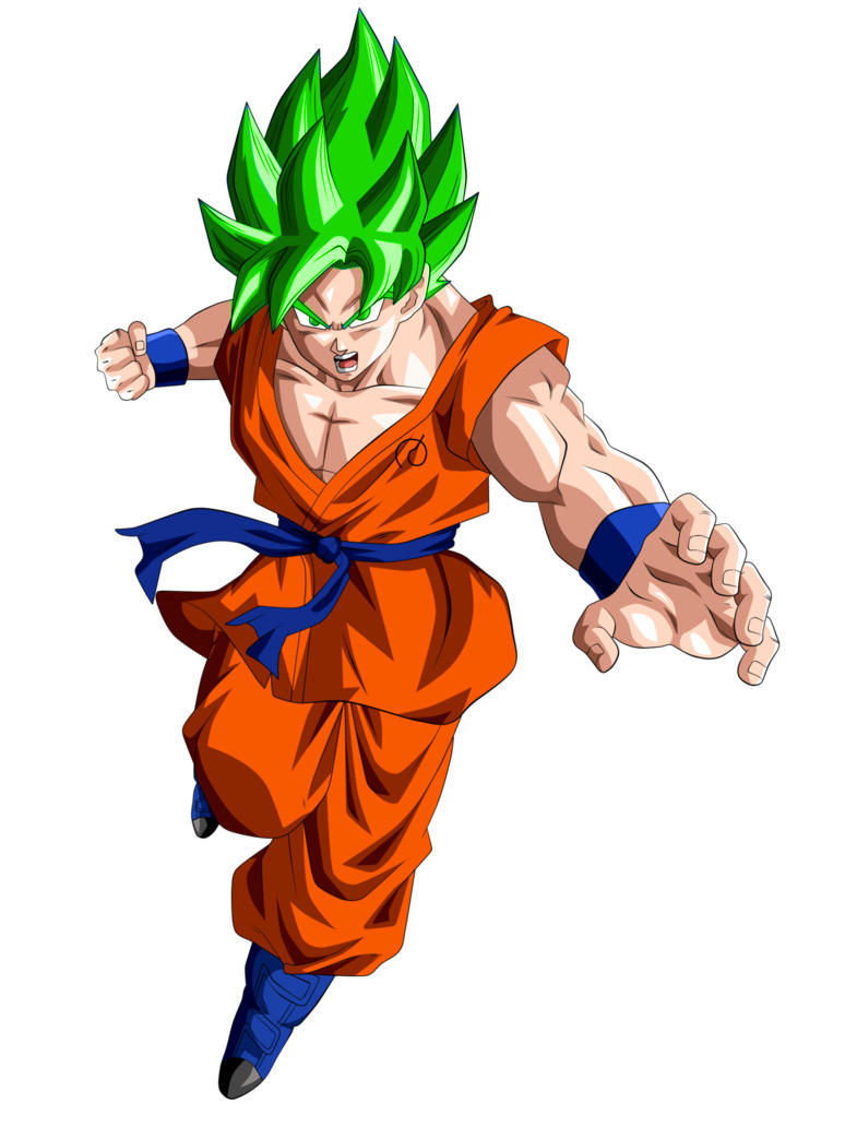 SSGSS Goku (Green Hair) By Squad8Star On DeviantArt