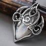 Moonstone silver wire wrapped pendant