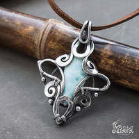 Blue larimar necklace