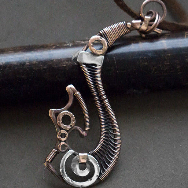 Fish hook wire wrapped pendant by Artarina on DeviantArt
