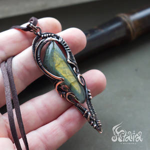 Dark brown patina freeform necklace