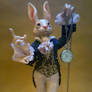 SOLD: White Rabbit OOAK Poseable Art Doll
