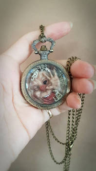 'Squashed Fae 3' Pocket Watch Necklace 