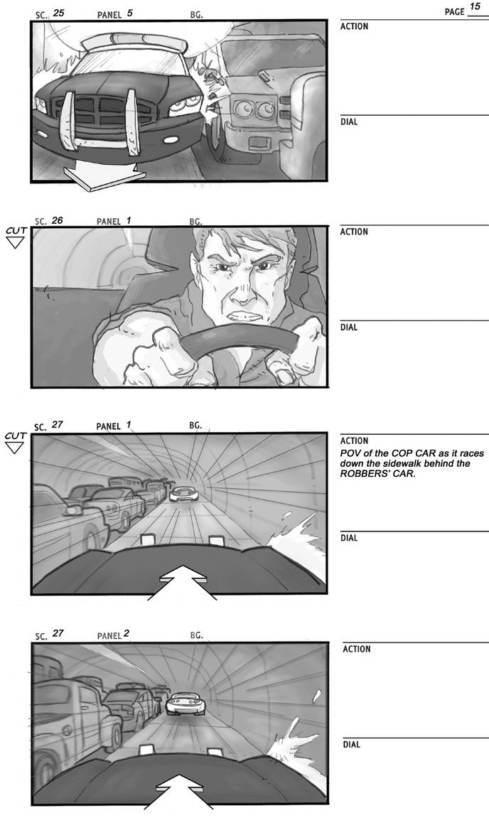 Car Chase Storyboard - p.15 by Colonel-Crowe on DeviantArt