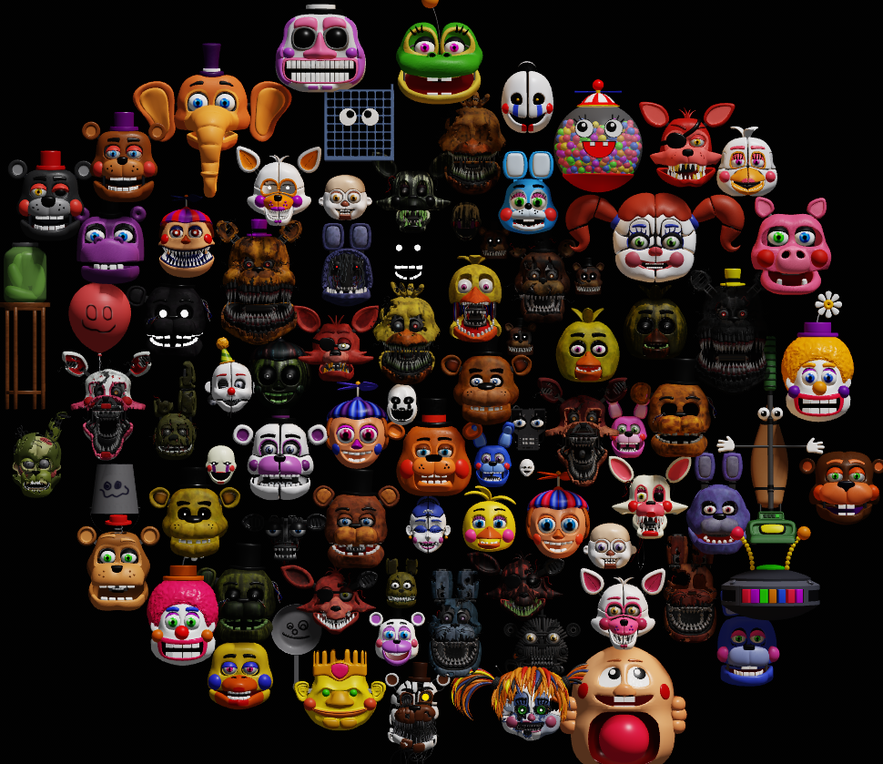 FNaF 1 Animatronic Heads by  on  @DeviantArt