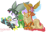 Pokemon Reborn Team [Commission] [May 2017] by Ryokara