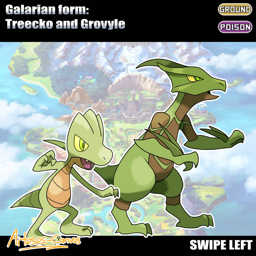 Galarian forms: Treecko and Grovyle P1 by Arteses-Canvas on DeviantArt