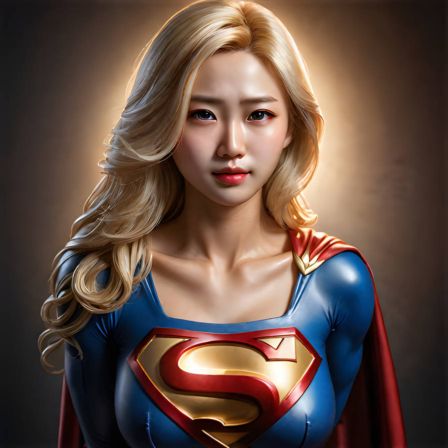 gorgeous Asian Supergirl blonde hair