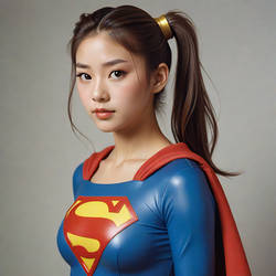 Ponytail-haired Asian Supergirl