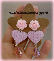 pink hearts clay handmade