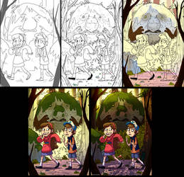 Gravity falls - step by step