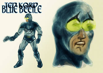 Ted Kord Blue Beetle color sketch