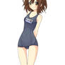 Yui in a school swimsuit