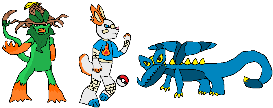 Pokemon sword and shield starters by fnafmangl on DeviantArt