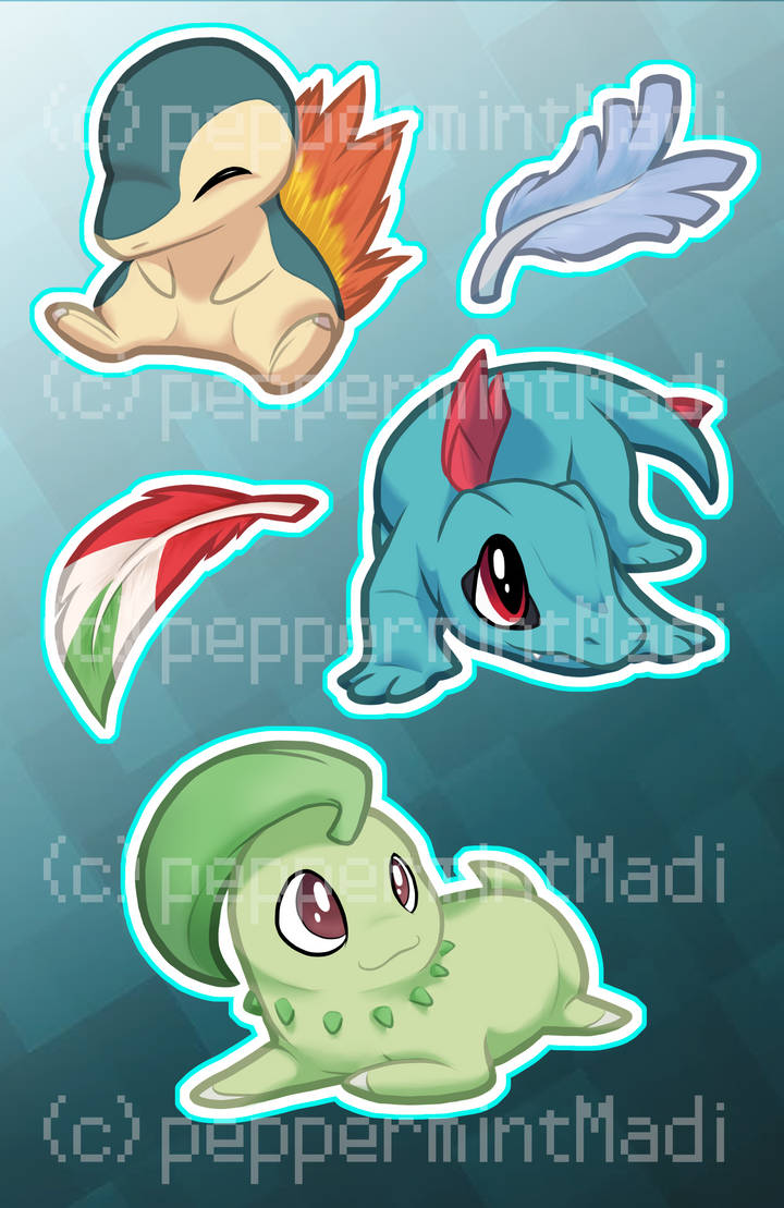 Stickers HeartGold/SoulSilver Starters by peppermintMadi on DeviantArt