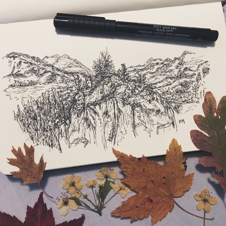 Mountainsides // pen sketch