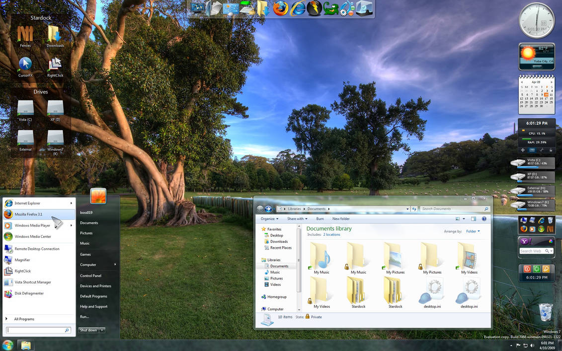 Windows 7 Taskbar Deviantart Windows 7 Desk by boss019 on DeviantArt