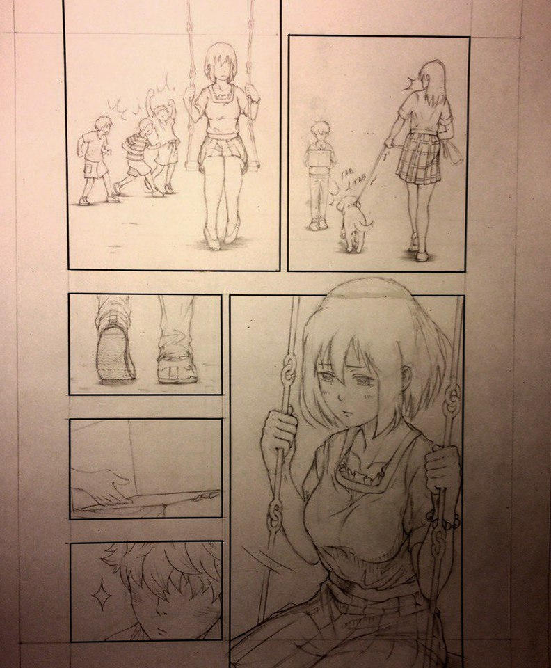Sketching Full Manga Page  Anime Manga Drawing 
