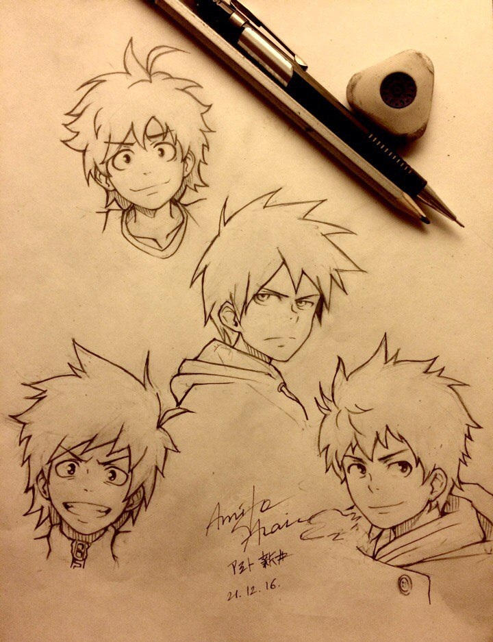 Manga boys sketch (Simple style) by AmitoArai on DeviantArt