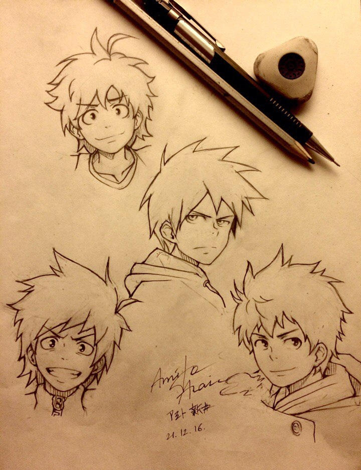 Manga boys sketch (Simple style) by AmitoArai on DeviantArt Manga boys sketch (Simple style) by AmitoArai on DeviantArt