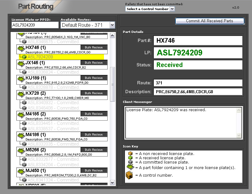 Part Routing UI