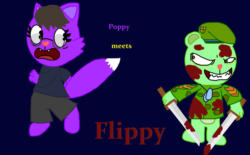 HTF:Poppy meets Evil Flippy by poppyraps on DeviantArt