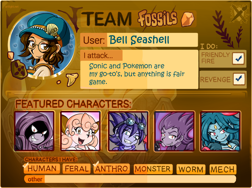 Art Fight Character Card by BellSeashell on DeviantArt