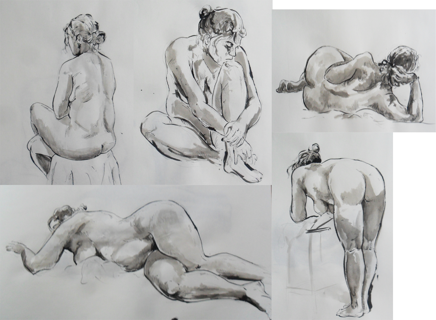 Life Drawing Class - Trying out Ink