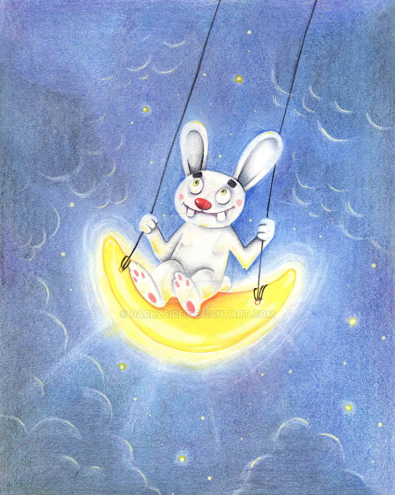 Moon Swing Rabbit RABBIT ON MOON by darkzside on DeviantArt