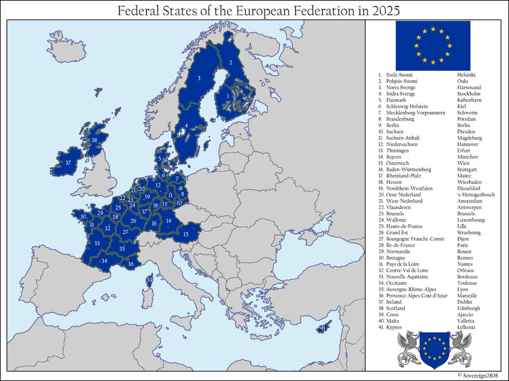 Страны европы федерациями. Европейская Федерация. Европейская Федерация карта. Карта Европы 2025 года. Объединенная европейская Федерация.