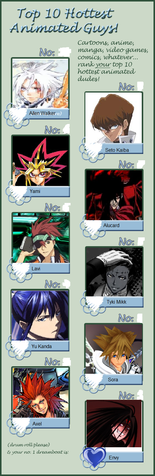 My top 10 hottest Anime guys by Catlover122 on DeviantArt