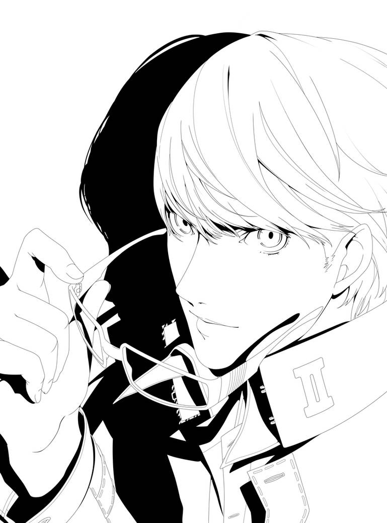 Persona 4 Protagonist Lineart by Izanagi-0XXI on DeviantArt