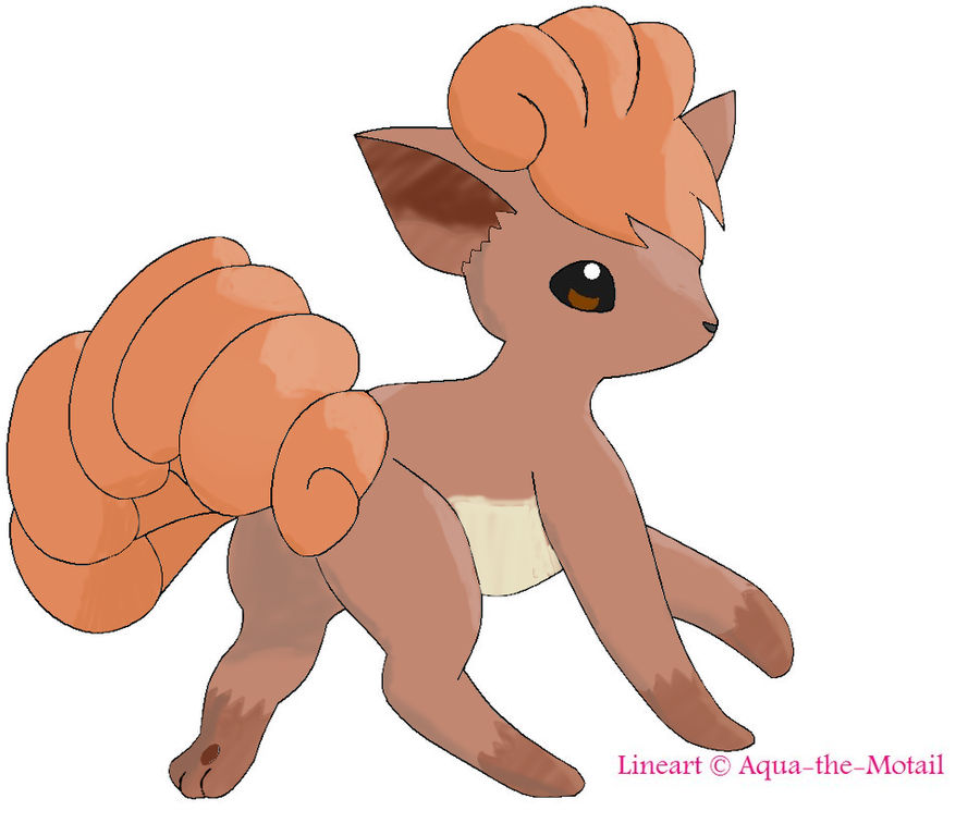 Vulpix Lineart - Colored by wheeljackpwnz on DeviantArt