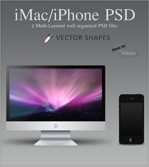 iPhone and iMac PSD file