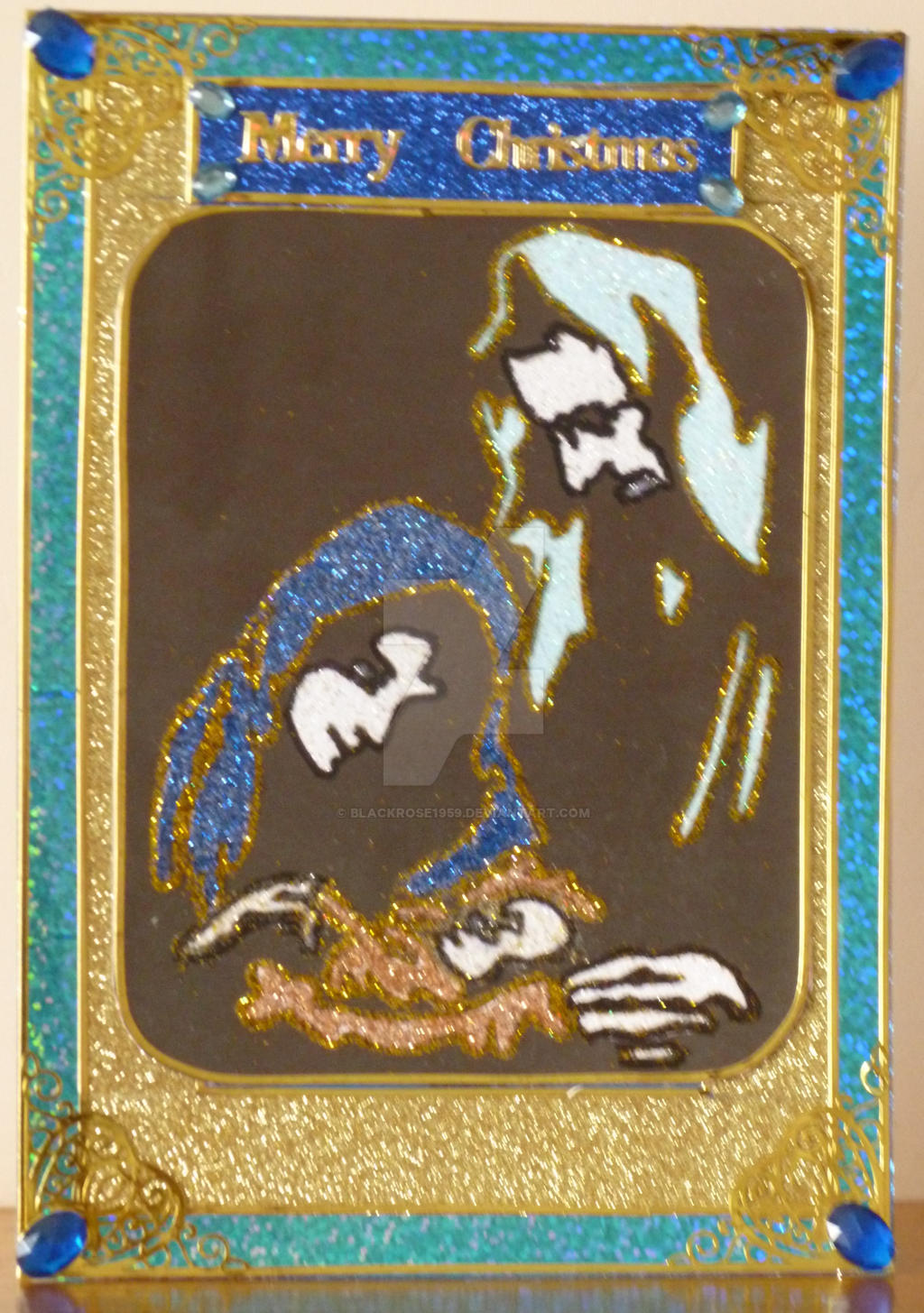 Nativity in Turqoius and Gold