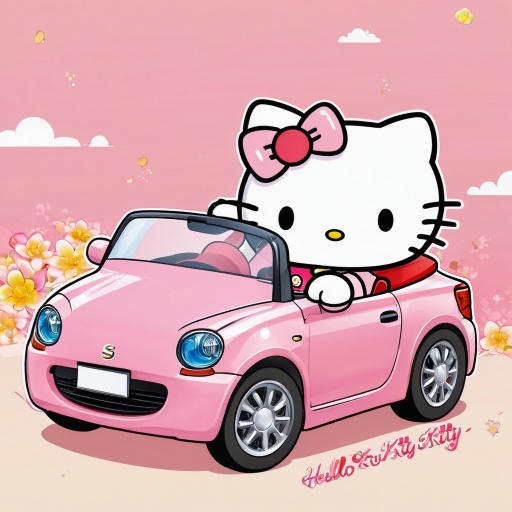 Hello Kitty Riding A Suzuki Car by anapaulacartola on DeviantArt