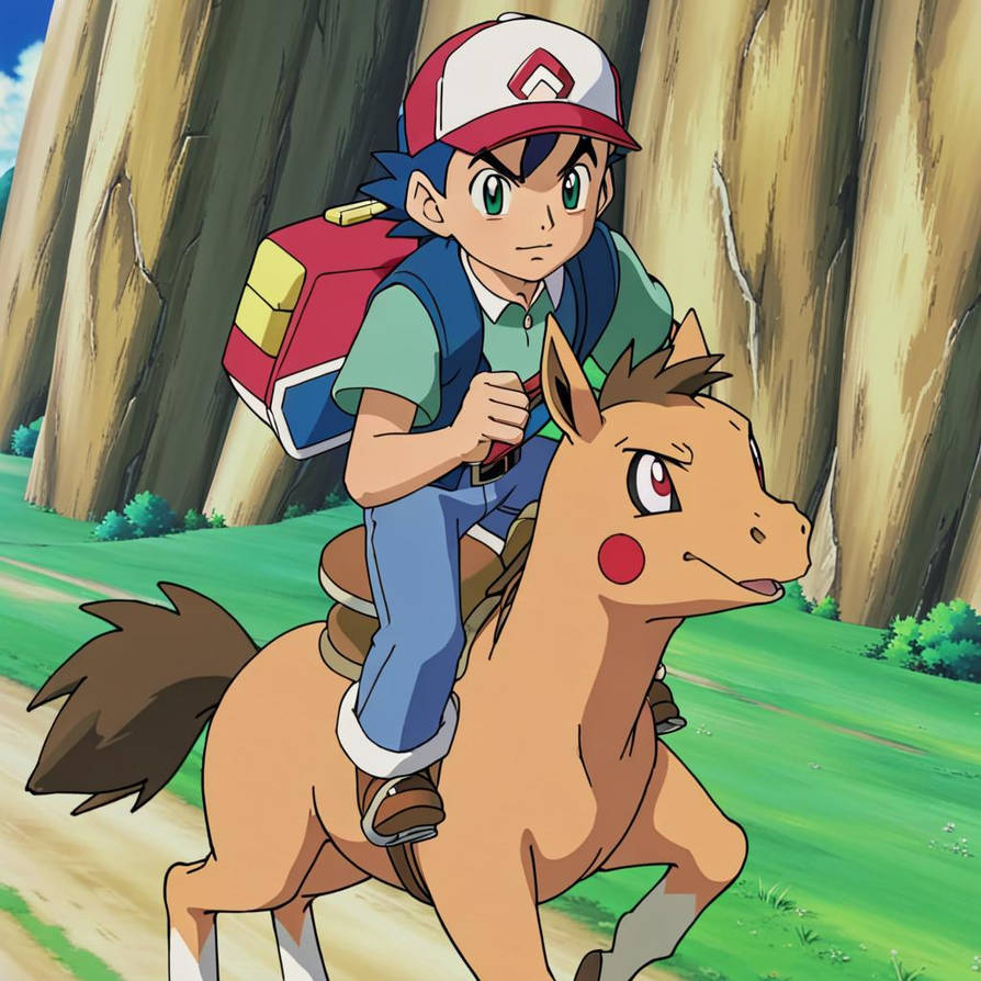 Ash Riding A Legendary Ash Ketchum Riding A Horse by anapaulacartola on DeviantArt