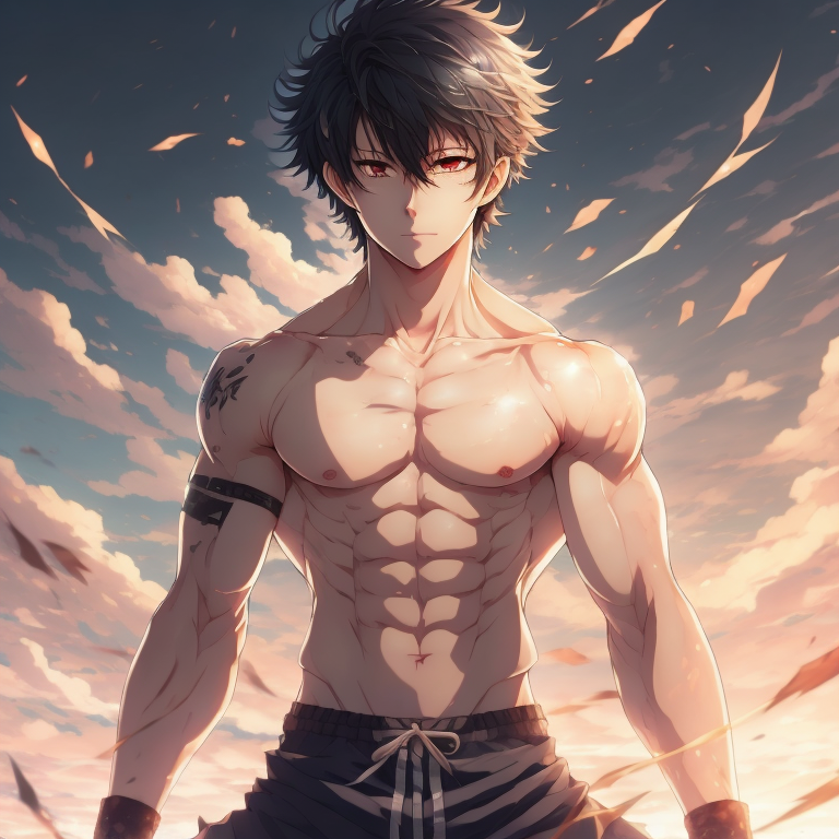 Anime boy with abs by TLin01 on DeviantArt