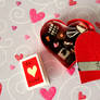 Miniature Valentine's day box with chocolates