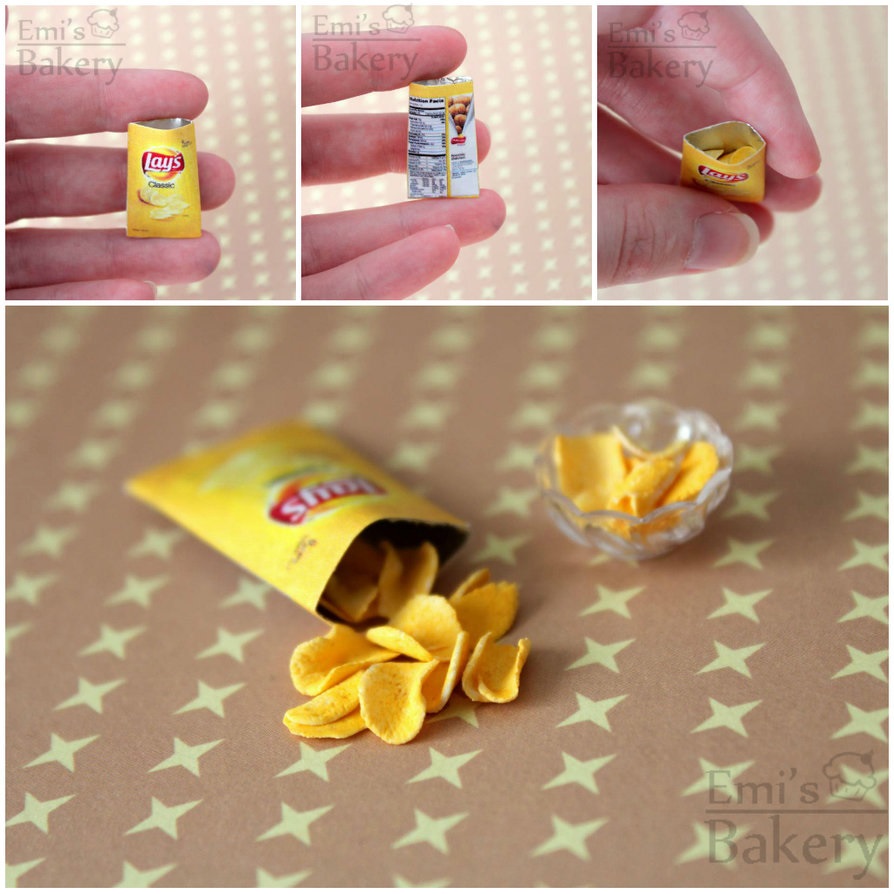 Miniature crisps in bag