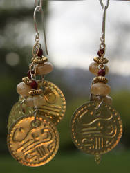 Bellydance Coin and Citrine Earrings