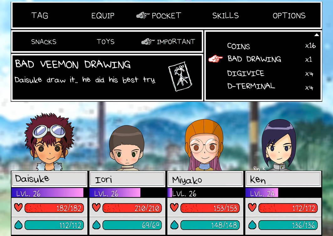 OMORI x Digimon Adventure 02 Equip Menu by RinKanbara on DeviantArt