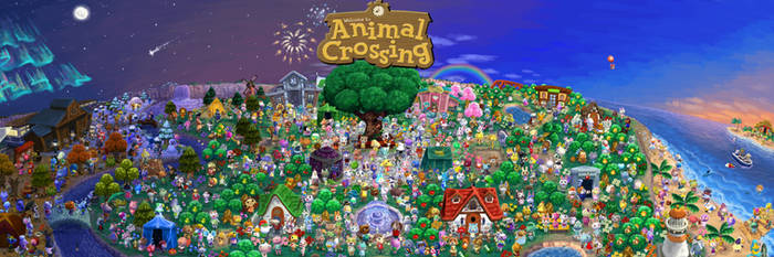 Animal Crossing Poster - Every villager painted