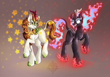 Autumn Blaze and Nirik by Shadow-Berserker