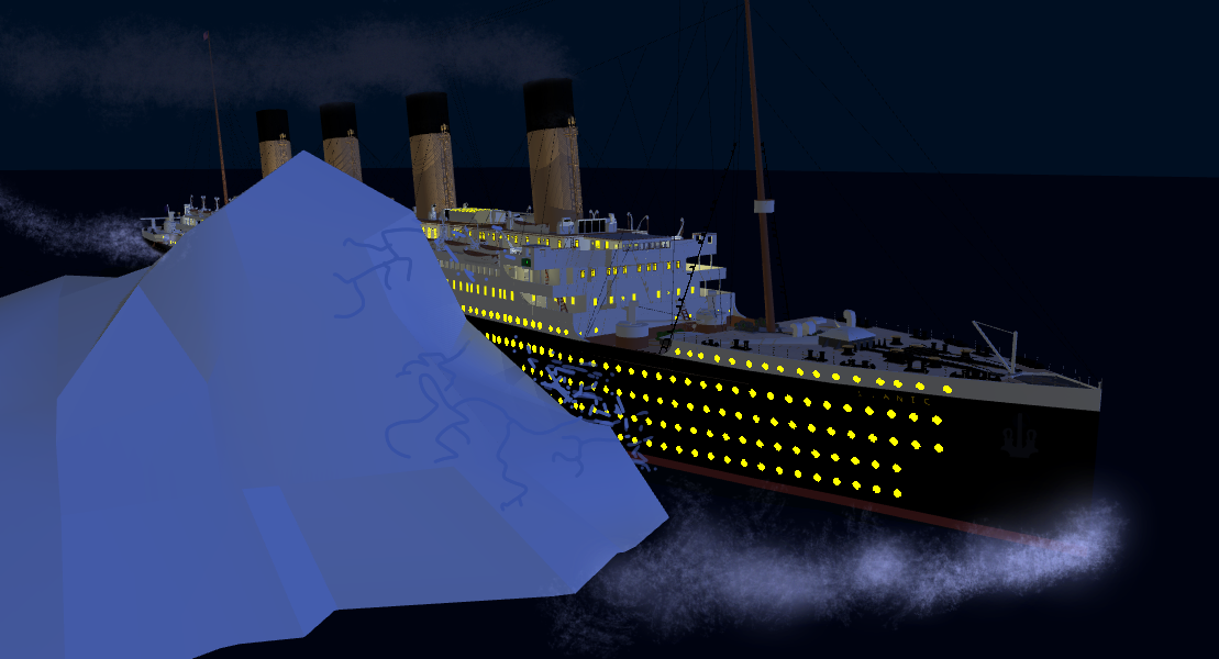 rms titanic hitting the iceberg