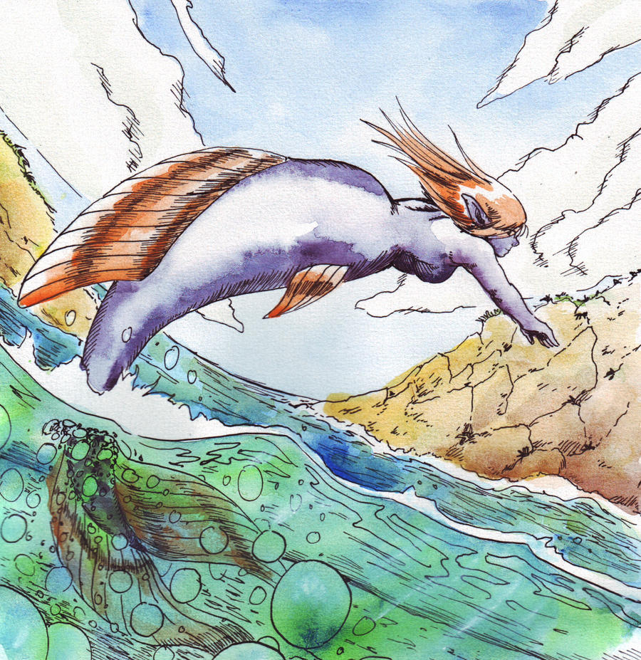 Mermaid Jumpy Mermaid jump by Cervelet on DeviantArt