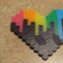 Rainbow DJ Heart- perler bead Pattern