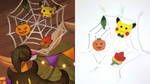 Pikachu Halloween spider web decoration by aPandaCosplay
